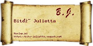 Bitó Julietta névjegykártya